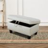 White Faux Leather Synthetic Leather Storage Ottoman