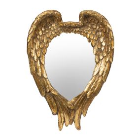 22" x 16" Golden Wing Accent Mirror, Wall Mirror for Living Room, Entryway, Bedroom, Foyer, Office