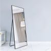 Wall-Mounted Alloy Frame Full Length Mirror, Black