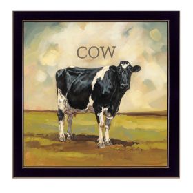 "Colby the Cow" by Bonnie Mohr, Ready to Hang Framed Print, Black Frame