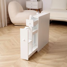 Bathroom Storage Cabinet Side Cabinet Space Saving Cabinet; White