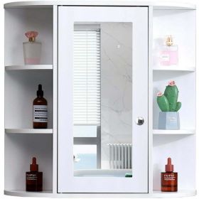 Wooden Bathroom Wall Cabinet Medicine Cupboard White