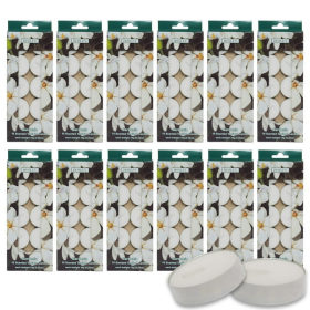 Hosley 120 Pk. Pressed Gardenia Scented Tealight Candles.