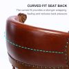 Seat height 29.5'' Cow top Leather Wooden Bar Stools, 360 Degree Swivel Bar Height Chair with Backs for Home Kitchen Counter(brown 1pc)