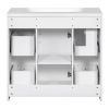 Modern White 36-Inch Freestanding Bathroom Vanity Cabinet with Resin Integrated Basin - With 4 drawers 1 Soft-Close Door, Multi-Functional Storage