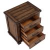 Rustic Three Drawer Reclaimed Solid Wood Framhouse Nightstand