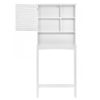 Home Over-The-Toilet Shelf Bathroom Storage Space Saver with Adjustable Shelf Collect Cabinet (White)