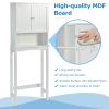 Over-The-Toilet Bathroom Cabinet with Shelf and Two Doors Space-Saving Storage; Easy to Assemble; White