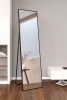 Wall-Mounted Alloy Frame Full Length Mirror, Black