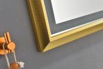 48 in. W x 30 in. H Oversized Rectangular Gold Framed LED Mirror Anti-Fog Dimmable Wall Mount Bathroom Vanity Mirror