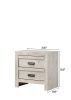 1pc Contemporary Nightstand End Table with Two Storage Drawers Rustic Beige Gray Finish Bedroom Wooden Furniture