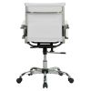 Ribbed Back PU Leather Office Chair, Adjustable Height, White