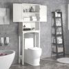 Over-The-Toilet Bathroom Cabinet with Shelf and Two Doors Space-Saving Storage; Easy to Assemble; White