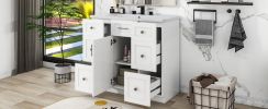 Modern White 36-Inch Freestanding Bathroom Vanity Cabinet with Resin Integrated Basin - With 4 drawers 1 Soft-Close Door, Multi-Functional Storage