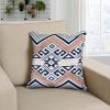 18 x 18 Handcrafted Square Jacquard Cotton Accent Throw Pillow, Geometric Tribal Pattern, White, Black, Beige