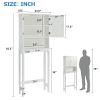 Over-The-Toilet Bathroom Cabinet with Shelf and Two Doors Space-Saving Storage; Easy to Assemble; White