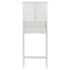 Over-The-Toilet Bathroom Cabinet with Shelf and Two Doors Space-Saving Storage; Easy to Assemble; White