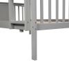 Full over Full Bunk Bed with Ladder for Bedroom, Guest Room Furniture-Gray(OLD SKU :LP000203AAE)