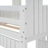 Wooden Twin Over Full Bunk Bed, Loft Bed with Playhouse, Farmhouse, Ladder and Guardrails, White( old sku: LT000027AAK )