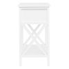 FCH Nightstand Modern End Table, Side Table with 1 Drawer and Storage Shelf, White