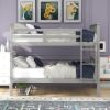 Full over Full Bunk Bed with Ladder for Bedroom, Guest Room Furniture-Gray(OLD SKU :LP000203AAE)