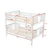 Full over Full Bunk Bed with Ladder for Bedroom, Guest Room Furniture-Gray(OLD SKU :LP000203AAE)