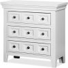 Transitional Style White Color Solid wood 1pc Nightstand Only Bedroom Furniture Bedside Table Round Knobs 3-Drawers Nightstand