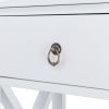 FCH Nightstand Modern End Table, Side Table with 1 Drawer and Storage Shelf, White