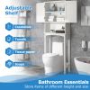 Over-The-Toilet Bathroom Cabinet with Shelf and Two Doors Space-Saving Storage; Easy to Assemble; White