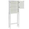 Over-The-Toilet Bathroom Cabinet with Shelf and Two Doors Space-Saving Storage; Easy to Assemble; White