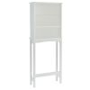 Over-The-Toilet Bathroom Cabinet with Shelf and Two Doors Space-Saving Storage; Easy to Assemble; White