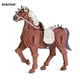 Robotime Rowood Warrior-Horse & Warrior-ELephant 3D Wooden Puzzle Easy Assemble Building Toys Gifts For Kids Xmas TWA01& TWA02 (SKU: TW01)