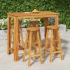 5 Piece Patio Bar Set Solid Wood Acacia