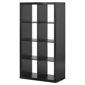 8-Cube Storage Organizer,Bookshelves (Color: Solid Black)