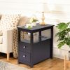 Transitional Nightstand with USB Charging Station, Wooden End Table Bedside Table, 2-Drawer Home&Kitchen Storage Cabinet