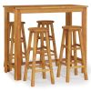 5 Piece Patio Bar Set Solid Wood Acacia