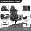 Reclining Swivel Massage Gaming Chair with Lumbar Support