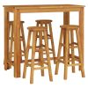 5 Piece Patio Bar Set Solid Wood Acacia