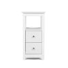 Transitional Nightstand with USB Charging Station, Wooden End Table Bedside Table, 2-Drawer Home&Kitchen Storage Cabinet