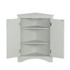 Triangle Bathroom Storage Cabinet with Adjustable Shelves, Freestanding Floor Cabinet for Home Kitchen