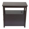 Transitional Nightstand with USB Charging Station, Wooden End Table Bedside Table, 2-Drawer Home&Kitchen Storage Cabinet