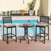 Set of 2 Patio Bar Chairs with Detachable Cushion and Footrest