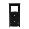 Transitional Nightstand with USB Charging Station, Wooden End Table Bedside Table, 2-Drawer Home&Kitchen Storage Cabinet