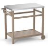 Outdoor Prep Cart Dining Table for Pizza Oven;  Patio Grilling Backyard BBQ Grill Cart