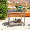 Outdoor Prep Cart Dining Table for Pizza Oven;  Patio Grilling Backyard BBQ Grill Cart